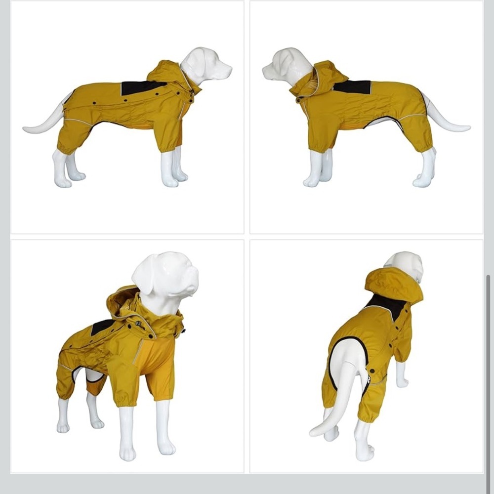 Dog Raincoat With Removable Hood – Outdoor Full Body Pet Rain Gear XXL/564-BB1 - Picture 4 of 4